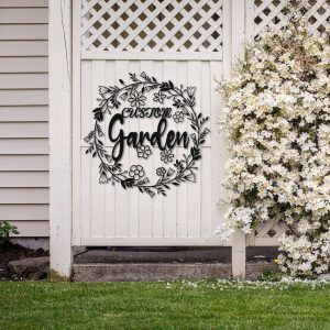 Personalized Circle Garden Sign Decorative Custom Metal Sign 4