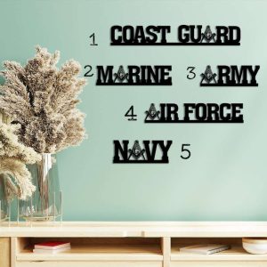 Personalized Coast Guard Marine Air Force Army Navy Sign Independence Day Veteran Day Patriotic Decor Custom Metal Sign 1