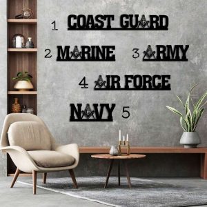 Personalized Coast Guard Marine Air Force Army Navy Sign Independence Day Veteran Day Patriotic Decor Custom Metal Sign 2