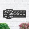 Personalized Construction Worker US Flag Address Sign House Number Plaque Custom Metal Sign 1