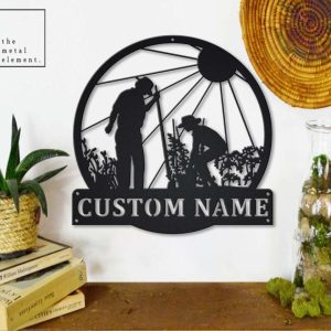 Personalized Couple Gardening Farmhouse Garden Decorative Custom Metal Sign 2