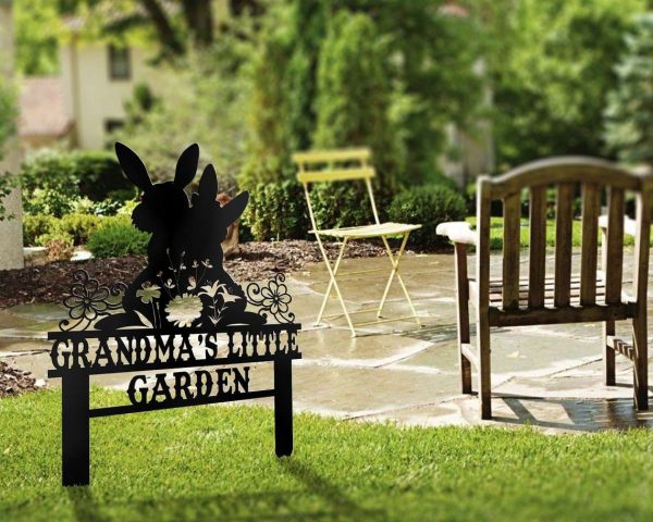 Personalized Couple Rabbit Bunny Garden Decorative Custom Metal Sign