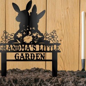 Personalized Couple Rabbit Bunny Garden Decorative Custom Metal Sign 3