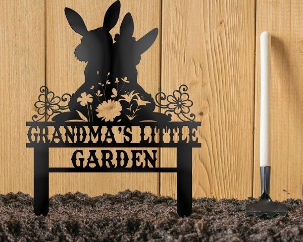 Personalized Couple Rabbit Bunny Garden Decorative Custom Metal Sign