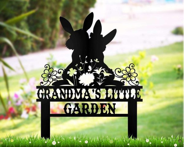 Personalized Couple Rabbit Bunny Garden Decorative Custom Metal Sign