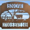 Personalized Cow Chicken Farm Animals Address Sign House Number Plaque Custom Metal Sign 1 1