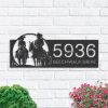 Personalized Cowboy Cowgirl Couple Horse Rider Farm Ranch Address Sign House Number Plaque Custom Metal Sign 1