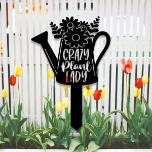 Personalized Crazy Plant Lady Garden Flower Beds Decorative Custom Metal Sign 2