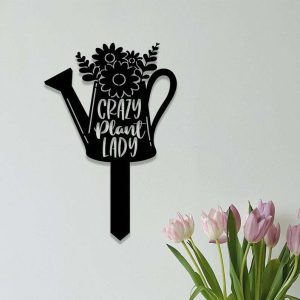 Personalized Crazy Plant Lady Garden Flower Beds Decorative Custom Metal Sign 4