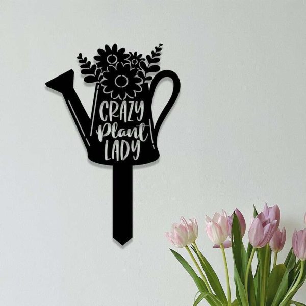 Personalized Crazy Plant Lady Garden Flower Beds Decorative Custom Metal Sign