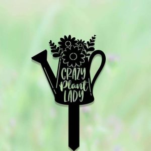 Personalized Crazy Plant Lady Garden Flower Beds Decorative Custom Metal Sign