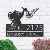 Personalized Cute Baby Elephant Playing with Dandelion Address Sign House Number Plaque Custom Metal Sign 1 Personalized Cute Baby Elephant Playing with Dandelion Address Sign House Number Plaque Custom Metal Sign 1