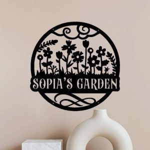 Personalized Cute Floral Decorative Garden Custom Metal Sign 2