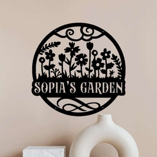 Personalized Cute Floral Decorative Garden Custom Metal Sign