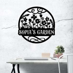 Personalized Cute Floral Decorative Garden Custom Metal Sign 4