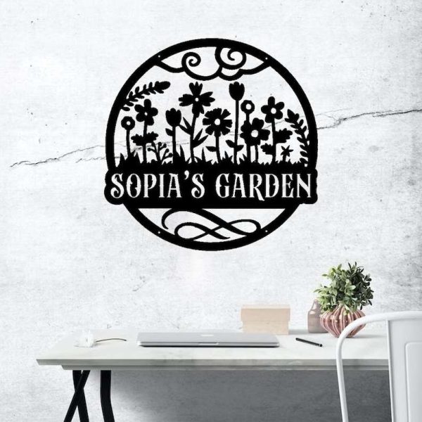 Personalized Cute Floral Decorative Garden Custom Metal Sign