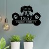 Personalized Dachshund Dog Bone Address Sign House Number Plaque Custom Metal Sign 2