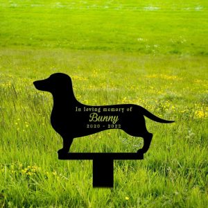 Personalized Dachshund Memorial Sign Wiener Dog Pet Yard Stakes Grave Marker Cemetery Decor Custom Metal Sign 2