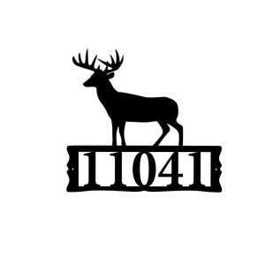 Personalized Deer Address Sign House Number Plaque Custom Metal Sign