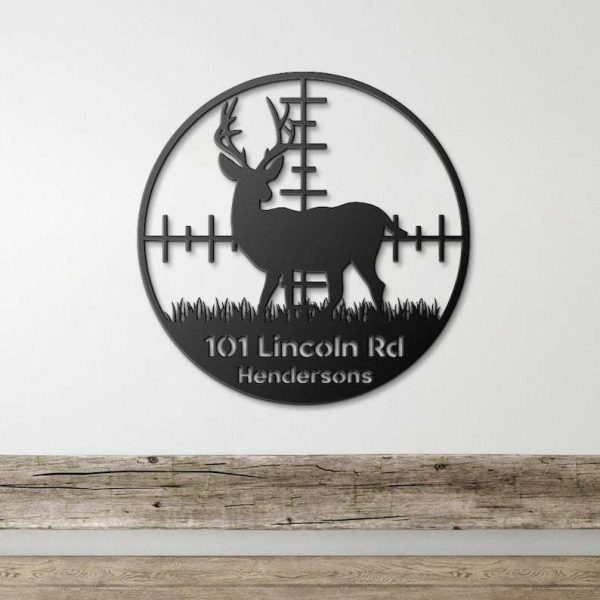 Personalized Deer Hunting Address Sign Hunting Camp Cottage Cabin House Number Plaque Custom Metal Sign Outdoorsman Gift for Him