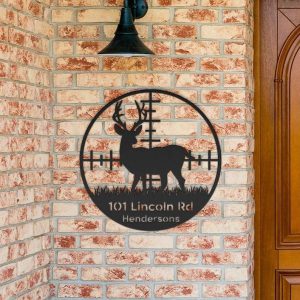 Personalized Deer Hunting Address Sign Hunting Camp Cottage Cabin House Number Plaque Custom Metal Sign Outdoorsman Gift for Him 5