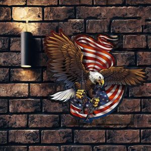 Personalized Defender Eagle Sign Independence Day Veteran Day Home Decor Gift for Patriot Custom Metal Sign 2