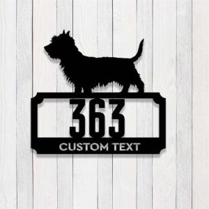 Personalized Dog Breed Address Sign House Number Plaque Custom Metal Sign