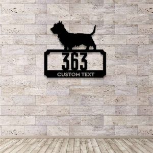 Personalized Dog Breed Address Sign House Number Plaque Custom Metal Sign 4