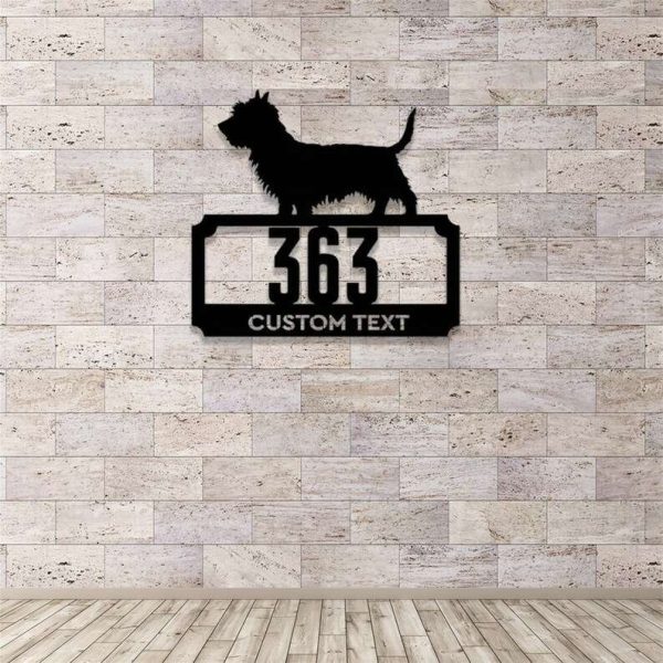 Personalized Dog Breed Address Sign House Number Plaque Custom Metal Sign