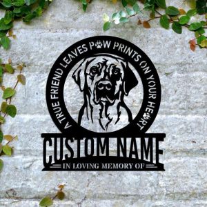 Personalized Dog Breeds Memorial Sign In Loving Memory of A True Friend Custom Metal Sign 3