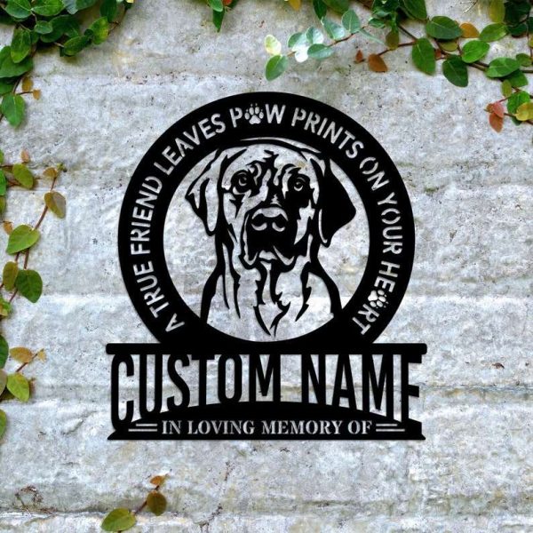 Personalized Dog Breeds Memorial Sign In Loving Memory of A True Friend Custom Metal Sign