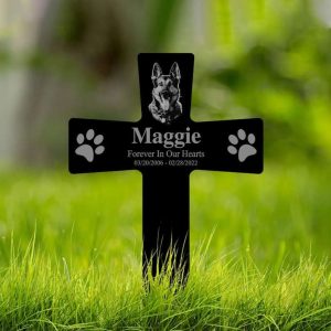 Personalized Dog Loss Gifts Memorial Sign Yard Stakes Dog Cat Horse Pet Photo Cross Grave Marker Cemetery Decor Custom Metal Sign