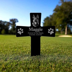 Personalized Dog Loss Gifts Memorial Sign Yard Stakes Dog Cat Horse Pet Photo Cross Grave Marker Cemetery Decor Custom Metal Sign 3