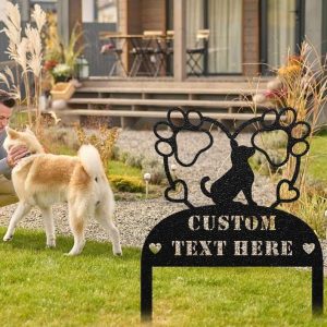 Personalized Dog Memorial Sign Garden Yard Stakes Grave Marker Cemetery Decor Custom Metal Sign 1