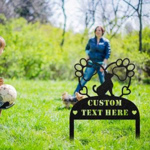 Personalized Dog Memorial Sign Garden Yard Stakes Grave Marker Cemetery Decor Custom Metal Sign 3