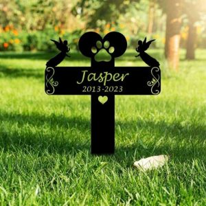 Personalized Dog Memorial Sign Yard Stakes Fairy Grave Marker Cemetery Decor Custom Metal Sign 2