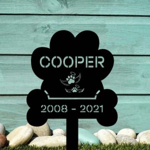 Personalized Dog Memorial Sign Yard Stakes Pet Grave Marker Cemetery Decor Custom Metal Sign 1