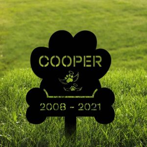 Personalized Dog Memorial Sign Yard Stakes Pet Grave Marker Cemetery Decor Custom Metal Sign 3