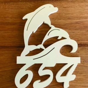 Personalized Dolphin with Baby Address Sign House Number Plaque Custom Metal Sign 3