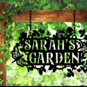 Personalized Dragonfly Roses Garden Decorative Custom Metal Sign 2