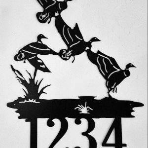 Personalized Ducks in Flight Address Sign House Number Plaque Custom Metal Sign