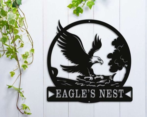 Personalized Eagle’s Nest Sign Independence Day Veteran Day Patriotic Decor Custom Metal Sign