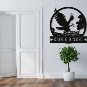 Personalized Eagle’s Nest Sign Independence Day Veteran Day Patriotic Decor Custom Metal Sign