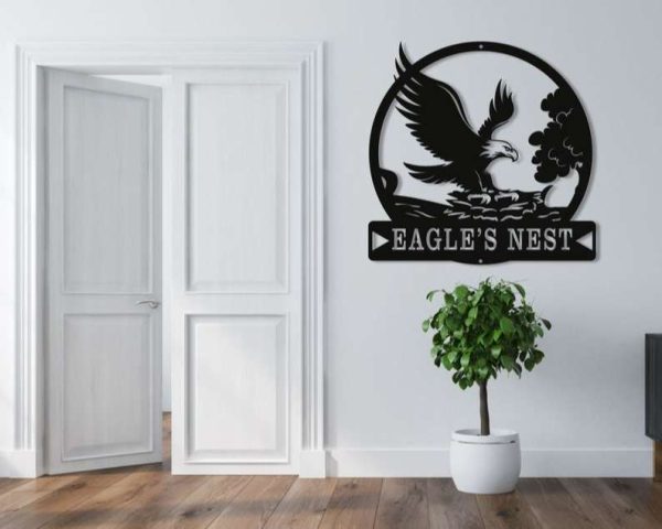 Personalized Eagle’s Nest Sign Independence Day Veteran Day Patriotic Decor Custom Metal Sign