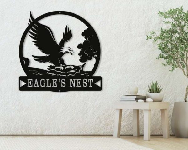 Personalized Eagle’s Nest Sign Independence Day Veteran Day Patriotic Decor Custom Metal Sign