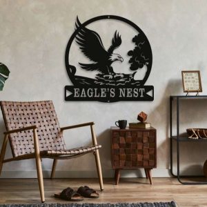 Personalized Eagles Nest Sign Independence Day Veteran Day Patriotic Decor Custom Metal Sign 4