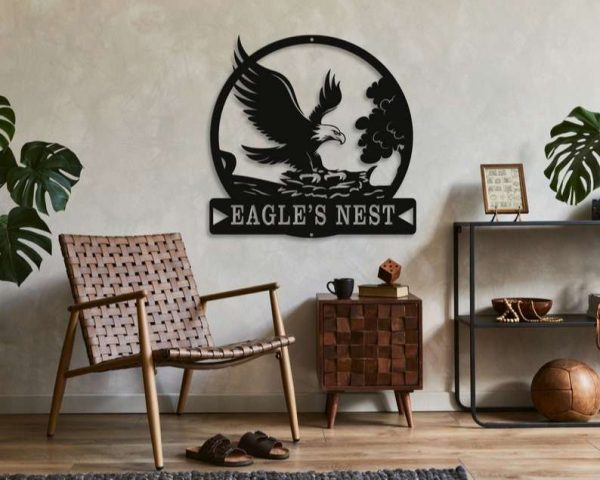 Personalized Eagle’s Nest Sign Independence Day Veteran Day Patriotic Decor Custom Metal Sign