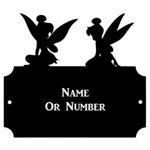 Personalized Fairies Address Sign Garden House Number Plaque Custom Metal Sign