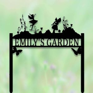 Personalized Fairy Butterfly Garden Decorative Custom Metal Sign 1