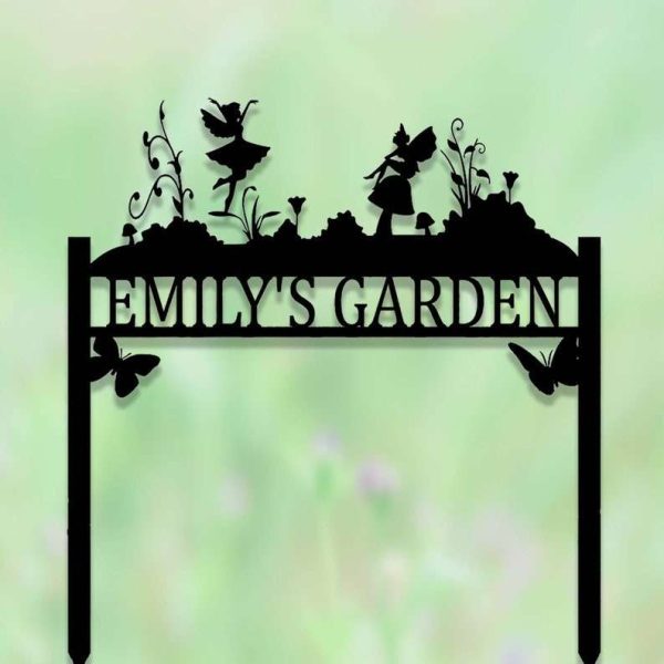 Personalized Fairy Butterfly Garden Decorative Custom Metal Sign